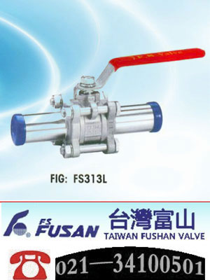 点击查看FS313L台湾富山不锈钢加长焊接球阀大图