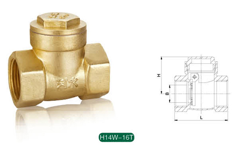 点击查看H14W-16T利水牌铜止回阀大图