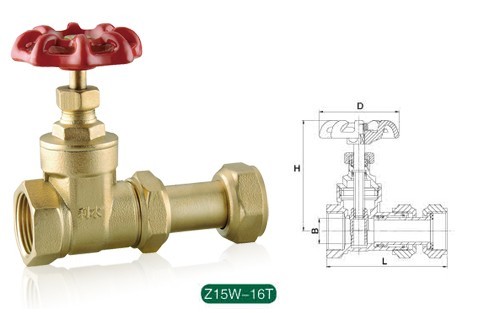 点击查看Z15W-16T黄铜水表闸阀大图